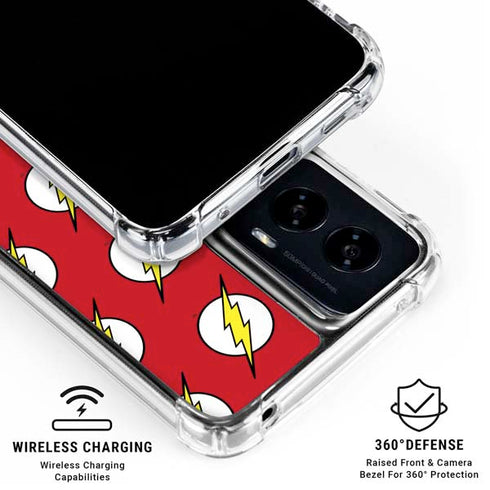 DC Comics The Flash Logo Pattern Moto G Power 5G (2024) Clear Case