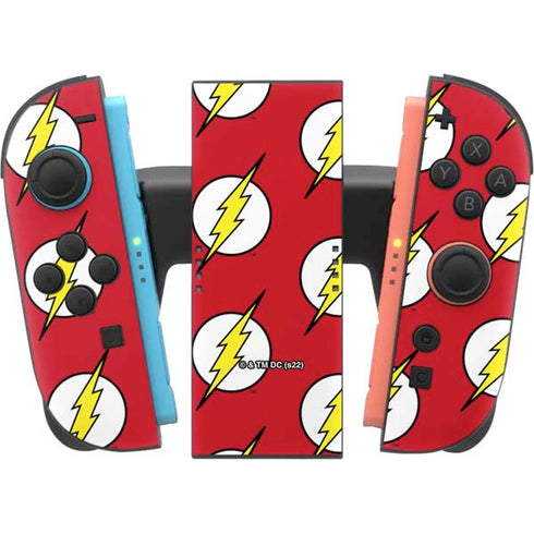 DC Comics The Flash Logo Pattern Nintendo Switch 2 (2025) Joy-Con Controller Skin