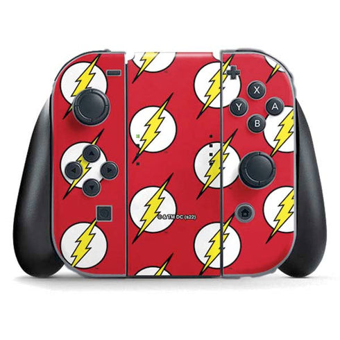 DC Comics The Flash Logo Pattern Nintendo Skins