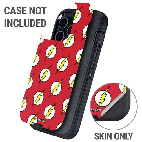 DC Comics The Flash Logo Pattern Otterbox Defender iPhone Skin