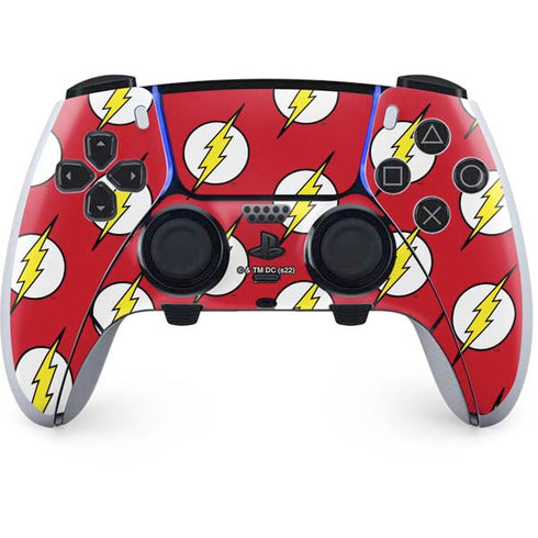 DC Comics The Flash Logo Pattern PS5 DualSense Edge Pro Controller Skin