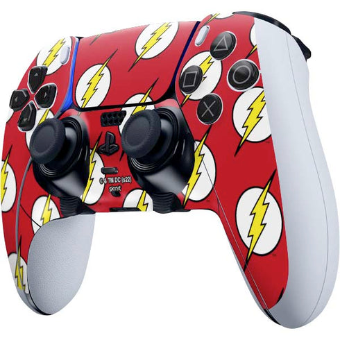DC Comics The Flash Logo Pattern PS5 DualSense Edge Pro Controller Skin