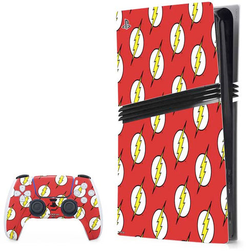DC Comics The Flash Logo Pattern PS5 Pro Bundle Skin