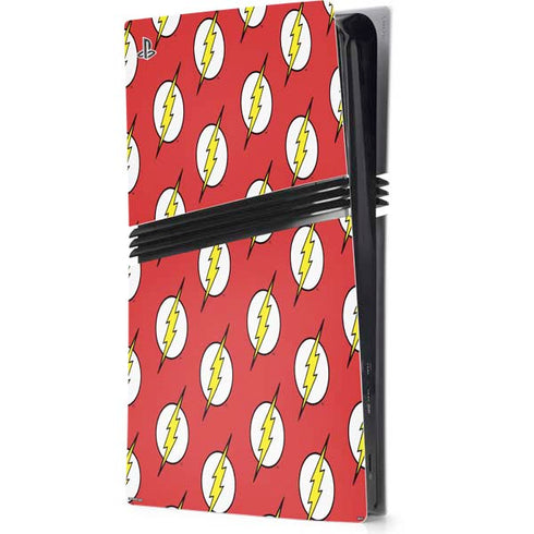 DC Comics The Flash Logo Pattern PS5 Pro Console Skin