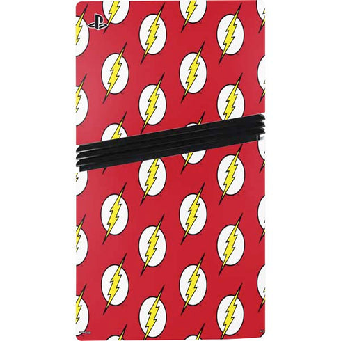 DC Comics The Flash Logo Pattern PS5 Pro Console Skin