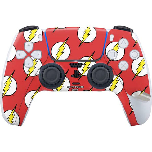DC Comics The Flash Logo Pattern PS5 Pro Disk Bundle Skin