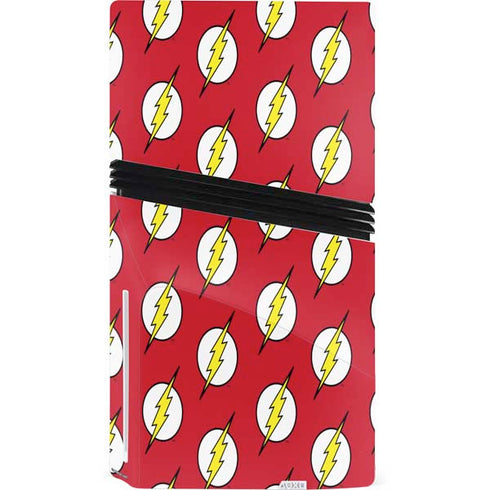 DC Comics The Flash Logo Pattern PS5 Pro Disk Console Skin