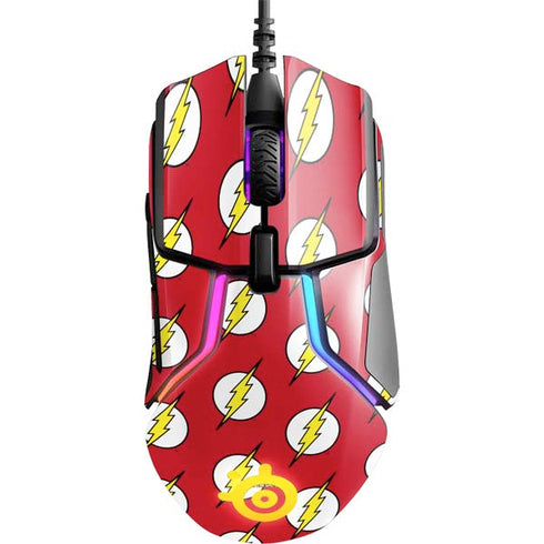 DC Comics The Flash Logo Pattern SteelSeries Rival 600 Gaming Mouse Skin