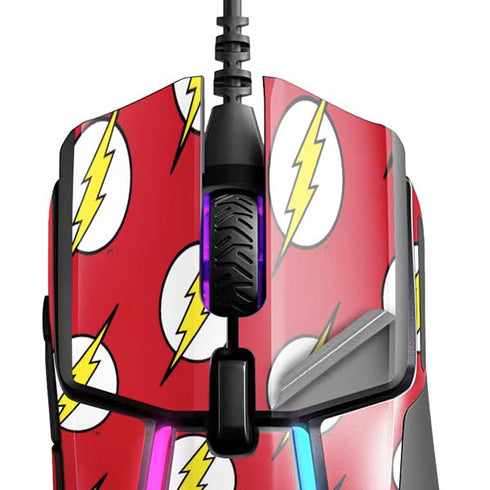 DC Comics The Flash Logo Pattern SteelSeries Rival 600 Gaming Mouse Skin