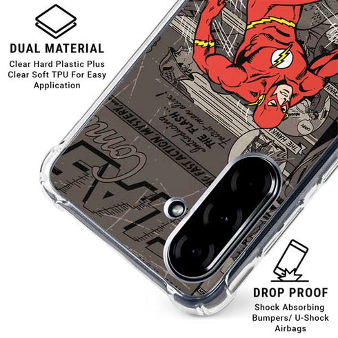 DC Comics Flash Mixed Media Galaxy A36 5G Clear Case