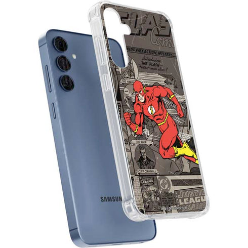 DC Comics Flash Mixed Media Galaxy A55 5G Clear Case