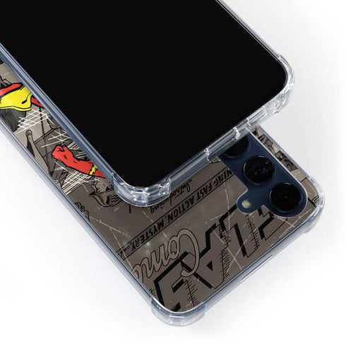 DC Comics Flash Mixed Media Galaxy A55 5G Clear Case
