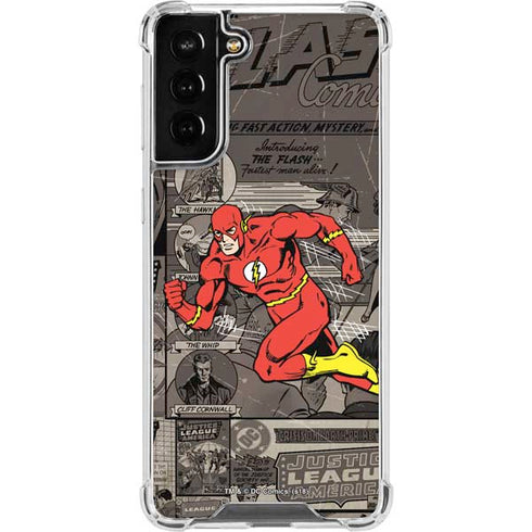 DC Comics Flash Mixed Media Galaxy S22 Plus Clear Case