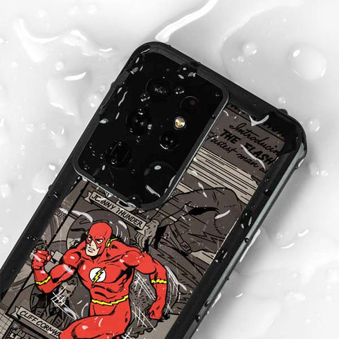 DC Comics Flash Mixed Media Galaxy S24 Ultra Waterproof Case