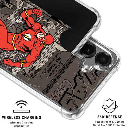 DC Comics Flash Mixed Media Galaxy S26 Plus Clear Case