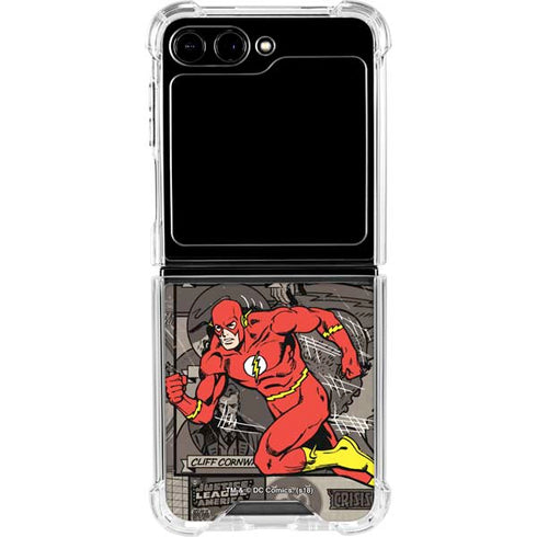 DC Comics Flash Mixed Media Galaxy Z Flip6 Clear Case
