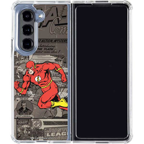DC Comics Flash Mixed Media Galaxy Z Fold5 5G Clear Case