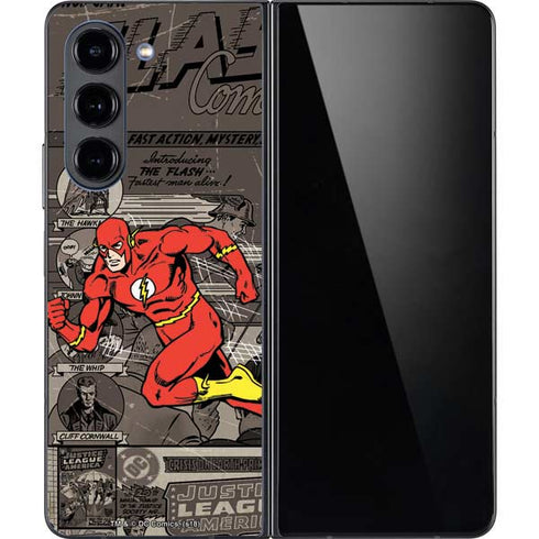 DC Comics Flash Mixed Media Galaxy Z Fold5 5G Skin