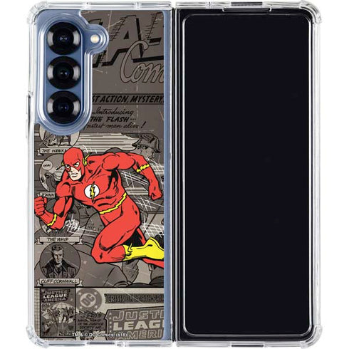 DC Comics Flash Mixed Media Galaxy Z Fold6 Clear Case