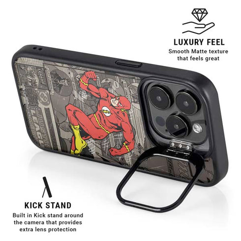 DC Comics Flash Mixed Media iPhone 13 Pro Kickstand Case