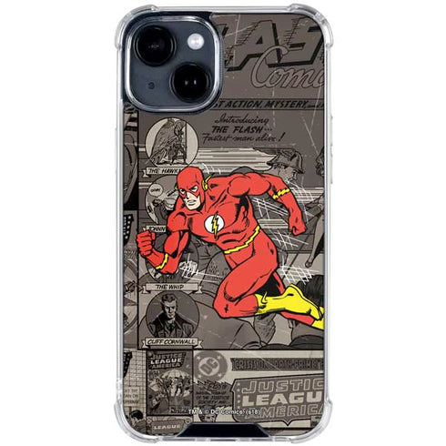 DC Comics Flash Mixed Media iPhone 15 Clear Case