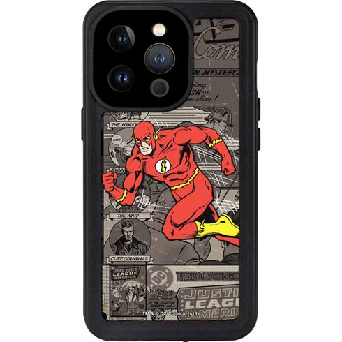 DC Comics Flash Mixed Media iPhone 15 Pro Waterproof Case
