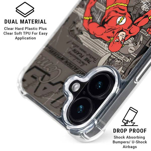 DC Comics Flash Mixed Media iPhone 16 MagSafe Case