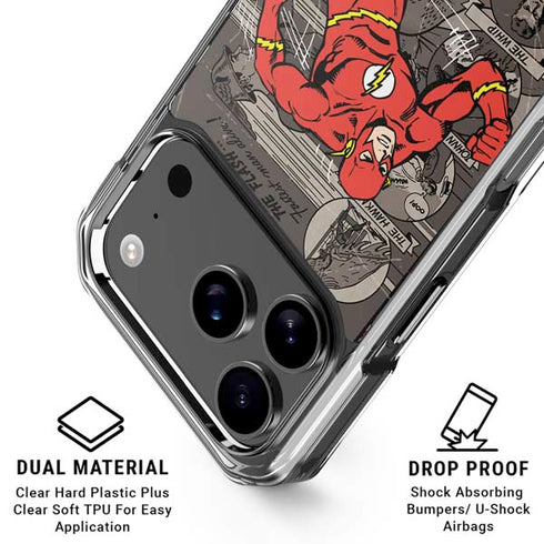 DC Comics Flash Mixed Media iPhone 18 Pro Clear Case