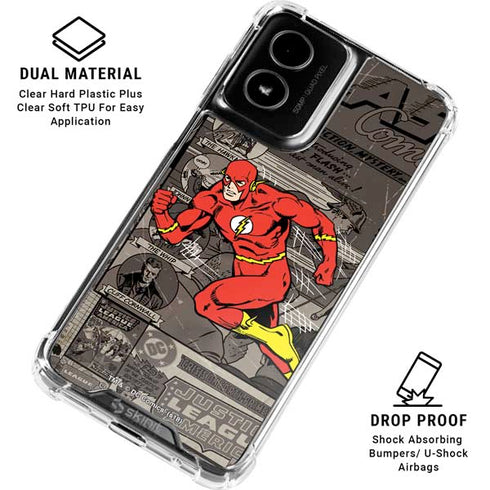 DC Comics Flash Mixed Media Moto G Power 5G (2024) Clear Case