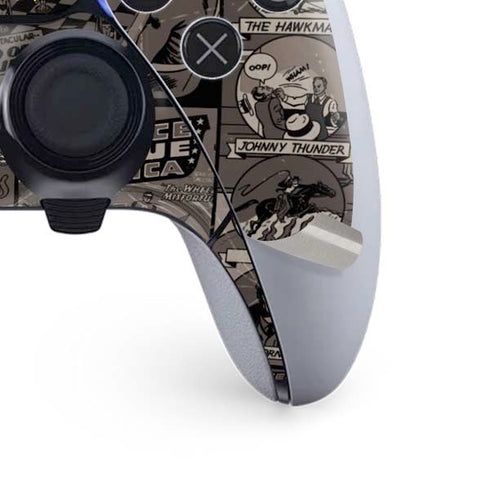 DC Comics The Flash Vintage Action pose pattern PS5 DualSense Edge Pro Controller Skin