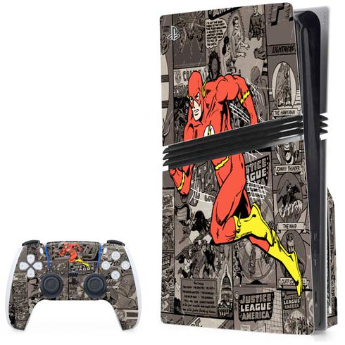 DC Comics Flash Mixed Media PS5 Pro Disk Bundle Skin