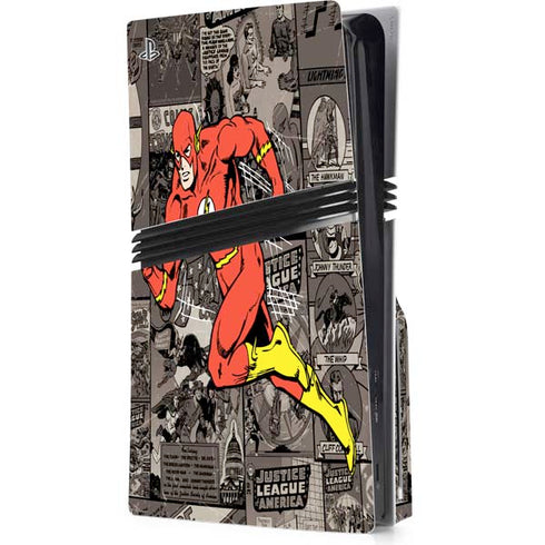 DC Comics Flash Mixed Media PS5 Pro Disk Console Skin