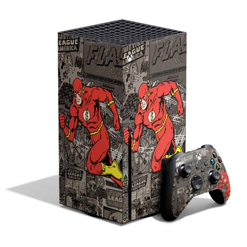 DC Comics The Flash Vintage Action pose pattern Xbox Series X Bundle Skin