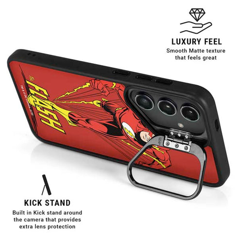 DC Comics The Flash Classic Action Pose Art Galaxy S25 Kickstand Case