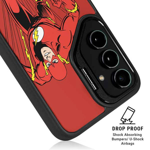 DC Comics The Flash Classic Action Pose Art Galaxy S25 Kickstand Case