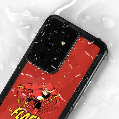 DC Comics The Flash Classic Action Pose Art Galaxy S24 Ultra Waterproof Case