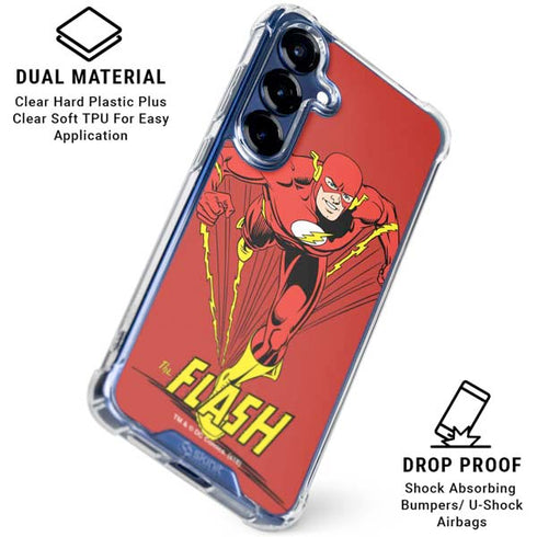 DC Comics The Flash Classic Action Pose Art Galaxy S25 Clear Case