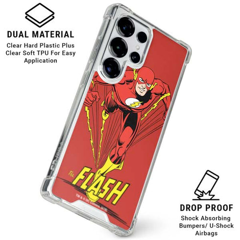 DC Comics The Flash Classic Action Pose Art Galaxy S25 Ultra Clear Case