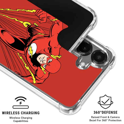 DC Comics The Flash Classic Action Pose Art Galaxy S26 Plus Clear Case