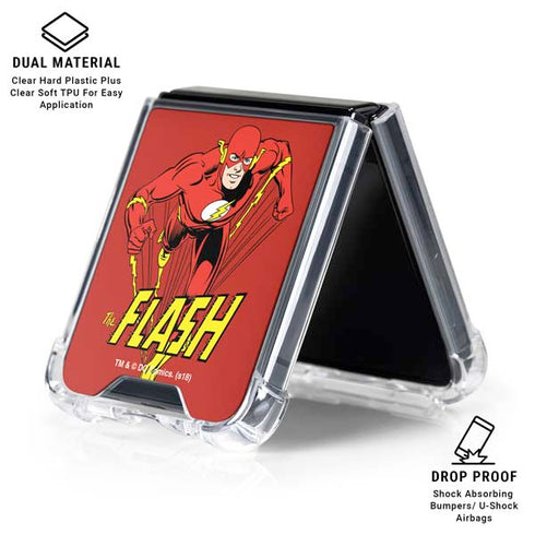 DC Comics The Flash Classic Action Pose Art Galaxy Z Flip6 Clear Case