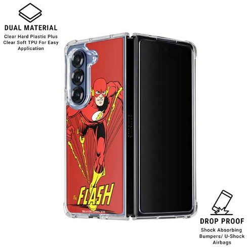 DC Comics The Flash Classic Action Pose Art Galaxy Z Fold6 Clear Case