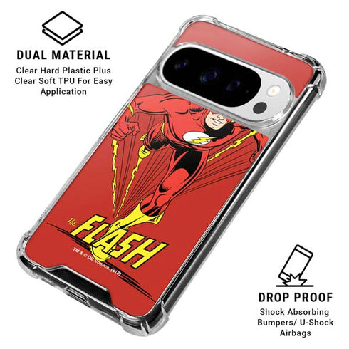 DC Comics The Flash Classic Action Pose Art Google Pixel 10 Pro XL Clear Case