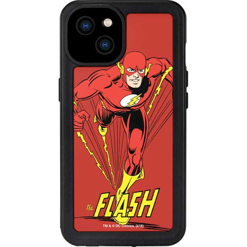 DC Comics The Flash Classic Action Pose Art iPhone 15 Plus Waterproof Case