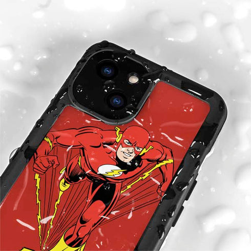 DC Comics The Flash Classic Action Pose Art iPhone 15 Plus Waterproof Case