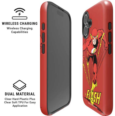DC Comics The Flash Classic Action Pose Art iPhone 16 Plus Magsafe Impact Case