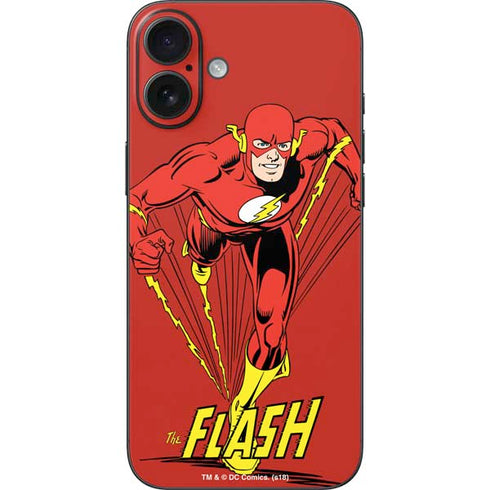 DC Comics The Flash Classic Action Pose Art iPhone 16 Plus Skin