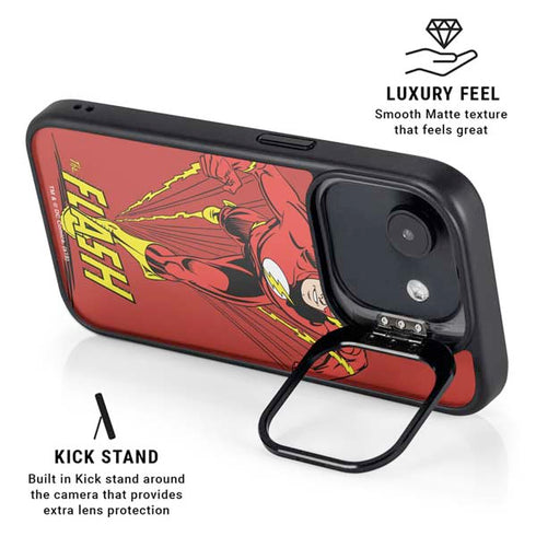 DC Comics The Flash Classic Action Pose Art iPhone 16e Kickstand Case
