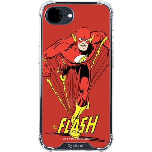 DC Comics The Flash Classic Action Pose Art iPhone 16e Clear Case