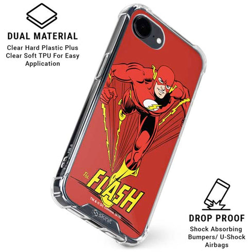 DC Comics The Flash Classic Action Pose Art iPhone 16e Clear Case