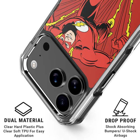 DC Comics The Flash Classic Action Pose Art iPhone 18 Pro Clear Case